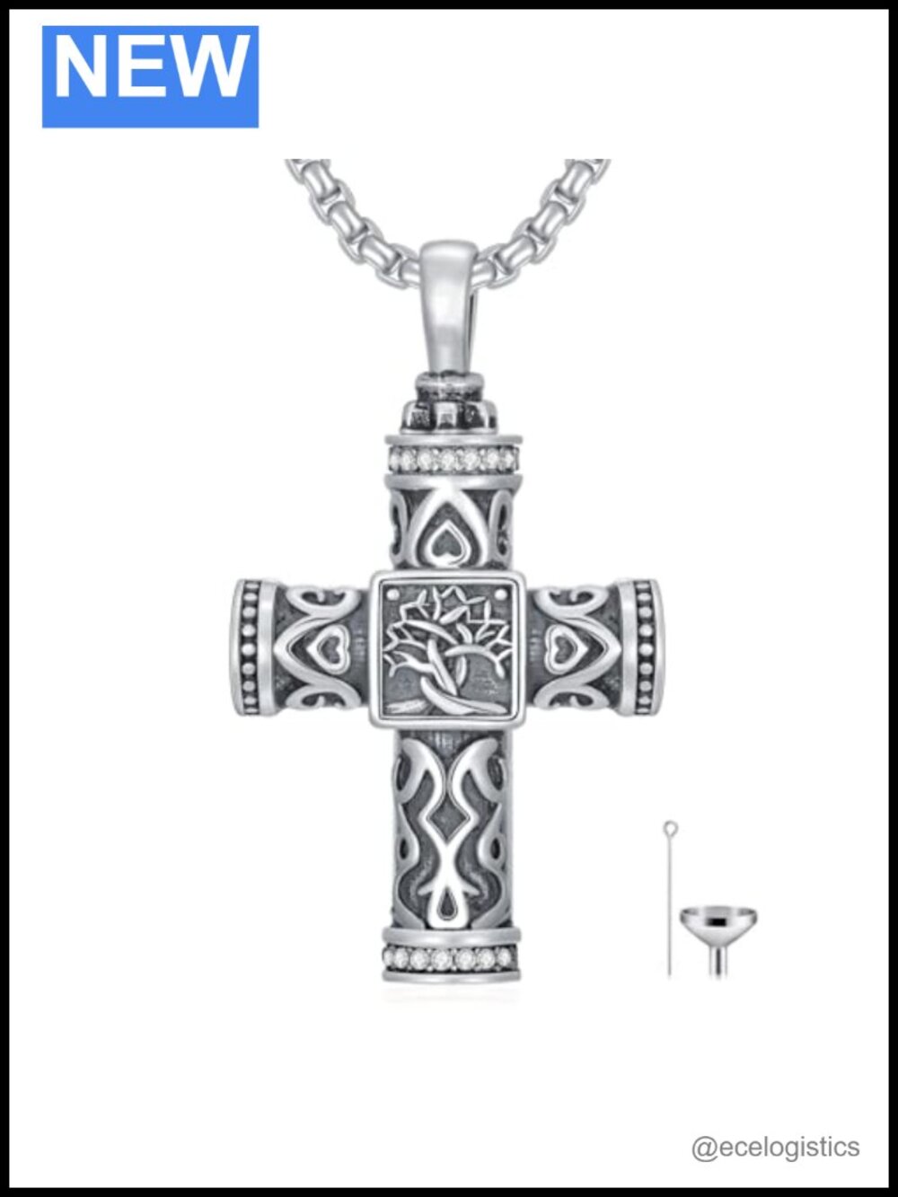 Sterling Silver Urn Necklace for Ashes Tree of Life Memorial Cremation